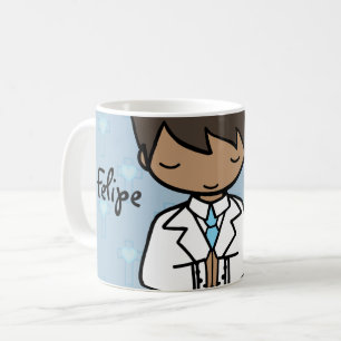 Caneca De Café Nome azul do Primeiro Sagrado Menino da Comunidade