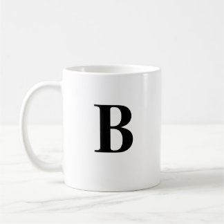 Caneca De Café Nome B inicial e personalizado Coffee Mug