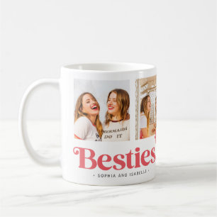 Caneca De Café Nome Besties Collage Photo Mug
