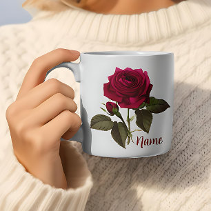 Caneca De Café Nome Bonito Rosa de Flower Coffee Mug