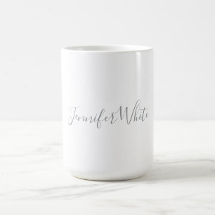 Caneca De Café Nome Branco da Cinza Retrora de Negrito Elegante C