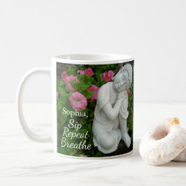 Caneca De Café Nome Buddha Zen Personalizado Sip Breathe Repeat