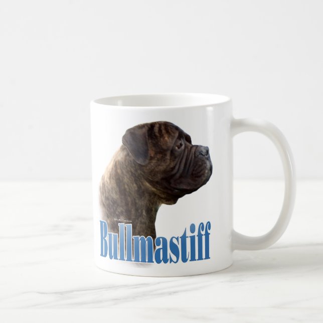 Caneca De Café Nome Bullmastiff (brindle) (Direita)