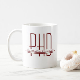 Caneca De Café Nome Burgundy PhD Coffee Mug