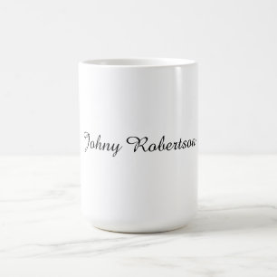 Caneca De Café Nome Caligrafia Simples Elegante Profissional Mode