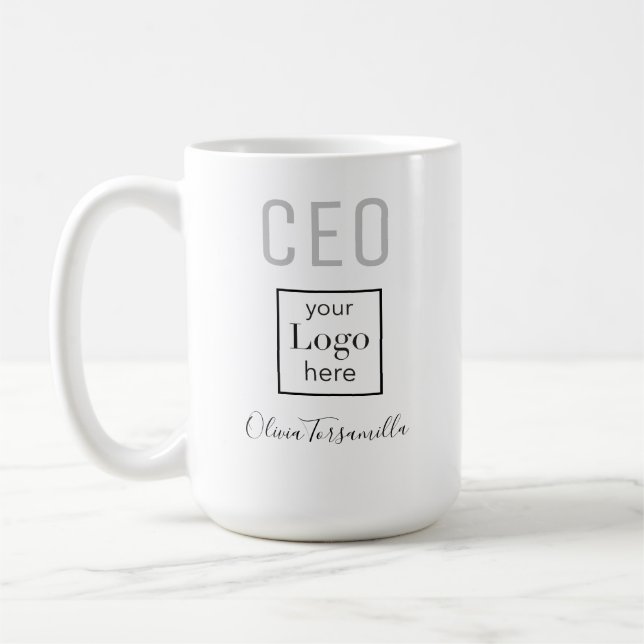Caneca De Café Nome CEO do logotipo (Esquerda)