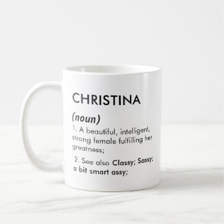 Caneca De Café Nome Christina, Nome editável, Nome personalizado