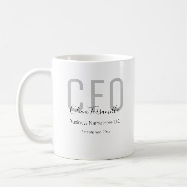 Caneca De Café Nome Cinza CFO Preto (Esquerda)