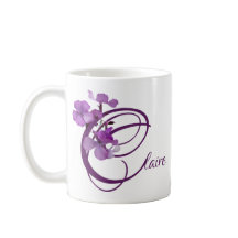 Nome Claire personalizável bonito púrpura floral f