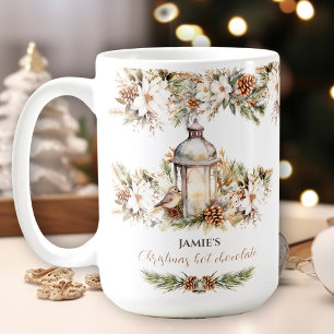Caneca De Café Nome clássico elegante Chocolate quente Natal gran