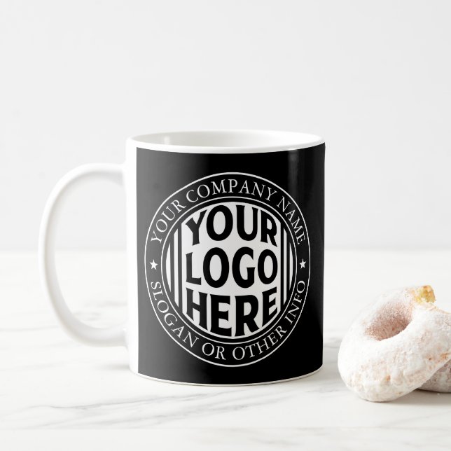Caneca De Café Nome Comercial Mínimo E Logotipo De Marca Personal (Com Donut)