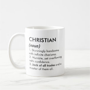 Caneca De Café Nome cristão, Nome editável, Nome personalizado