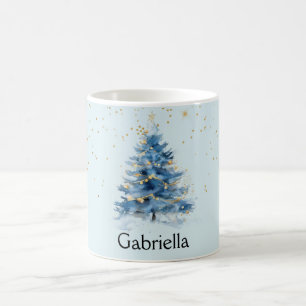 Caneca De Café Nome da Árvore de Natal de Pontos de Confetti Dour