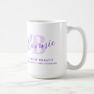Caneca De Café Nome da Bonnie que significa monograma B texto rox