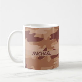 Caneca De Café Nome da camuflagem de Brown Tan Camo personalizado