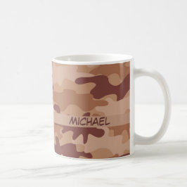 Caneca De Café Nome da camuflagem de Brown Tan Camo personalizado