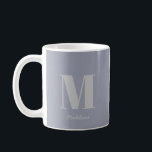 Caneca De Café Nome da Cinza inicial do Monograma mínimo moderno<br><div class="desc">Monograma Mínimo Moderno Nome da Cinza Inicial</div>
