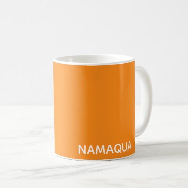 Caneca De Café Nome da cor laranja Namaqua (Frente Esquerda)