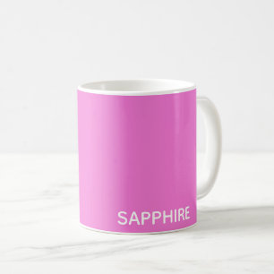 Caneca De Café Nome da cor rosa de apphire