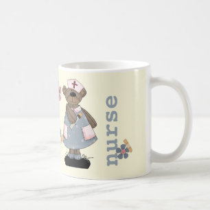 Caneca De Café Nome da enfermeira personalizada Teddy Bear Design
