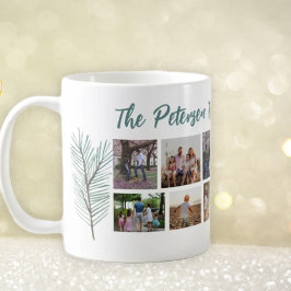 Caneca De Café Nome da família 10 foto colagem Feliz Natal