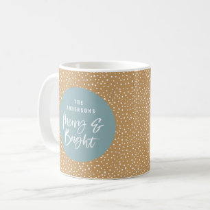 Caneca De Café Nome da Família Alegre e Brilhante Personalizado