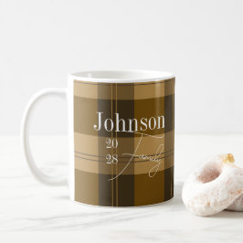 Caneca De Café Nome da Família Personalizada da xadrez