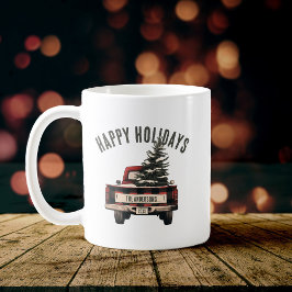 Caneca De Café Nome da Família Personalizada de Caminhão de Natal