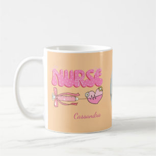 Caneca De Café Nome da Foto da Escola de Enfermagem Futuro Enferm