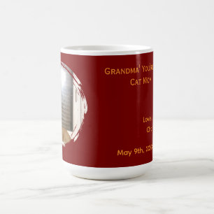 Caneca De Café Nome da Foto da Melhor Mãe de Gato da Vovó Vermelh
