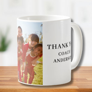 Caneca De Café Nome da Foto de Agradecimento ao Treinador 