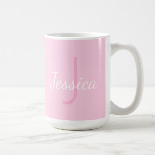 Caneca De Café Nome da garota mestiça Rosa e Branco Suaves