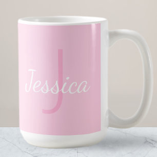 Caneca De Café Nome da garota mestiça   Rosa e Branco Suaves