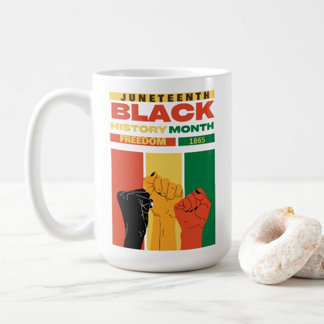 Caneca De Café nome da história da 1865 liberdade negra africana (Com Donut)