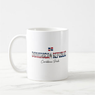Caneca De Café Nome da Ilha Dominicana Orgulho Diário