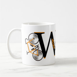 Caneca De Café Nome da letra de ciclismo de estrada