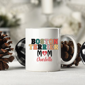 Caneca De Café Nome da Mãe de Boston Terrier