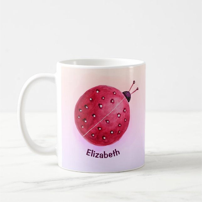 Caneca De Café Nome da Menina Bonita Ladybug (Esquerda)