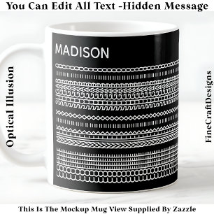 Caneca De Café Nome da Mensagem Oculta de Preferência de Café 101