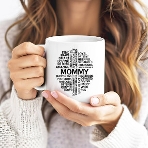 Caneca De Café Nome da Nuvem de Palavras da mamãe