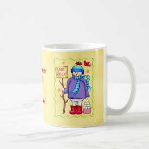 Caneca De Café Nome da Regra Snowmen Personalizado Arte Snowman