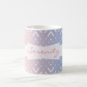 Caneca De Café Nome da serenidade de quartzo cor-de-rosa de