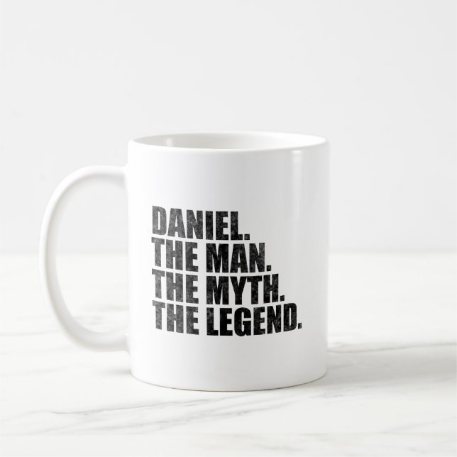 Caneca De Café Nome Daniel, Daniel O Homem O Mito A Lenda (Esquerda)