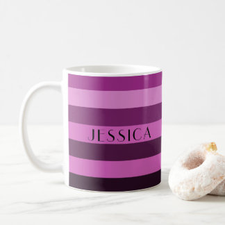 Caneca De Café Nome das faixas roxas modernas