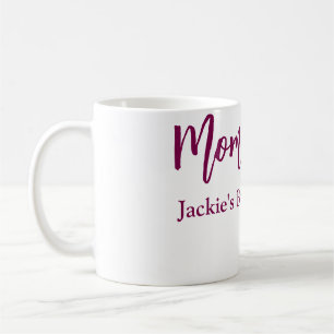 Caneca De Café nome data chá de bebê futura mamãe rosa simples mí