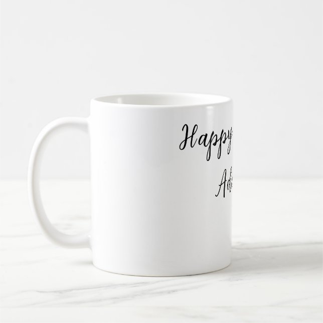 Caneca De Café Nome de adição de aniversário de feliz título míni (Esquerda)