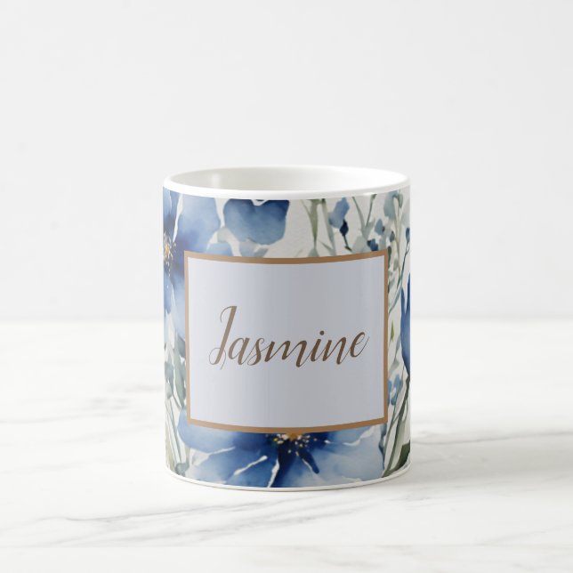 Caneca De Café Nome de Adição Floral Moderna Profissional (Centro)