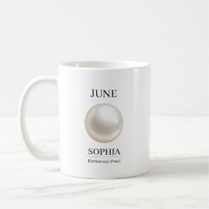 Caneca De Café Nome de Aniversário de Pérola da Pedra de Nascimen