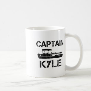 Caneca De Café Nome de Barco Personalizado Capitão Kyle Pontoon P