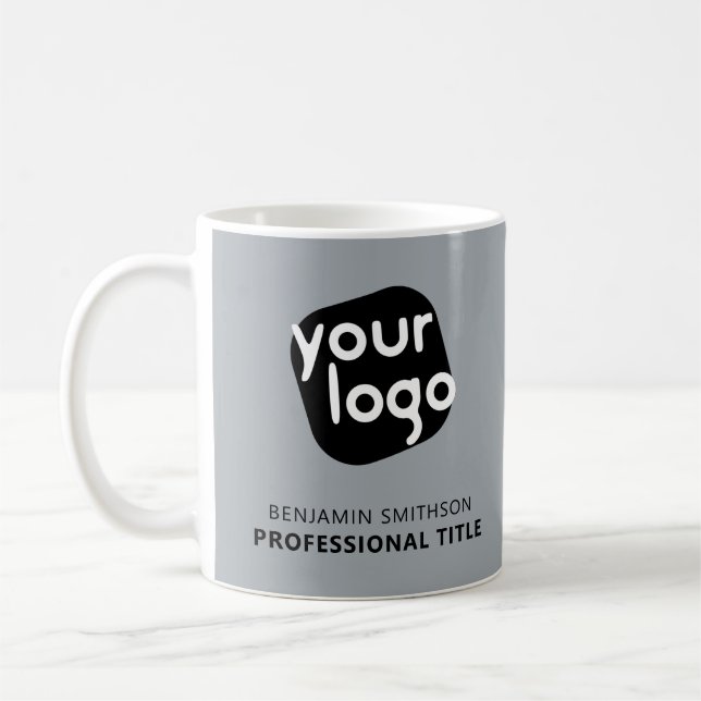 Caneca De Café Nome de cor personalizado Título Adicione seu logo (Esquerda)